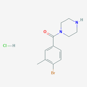 molecular formula C12H16BrClN2O B8035271 (4-Bromo-3-methylphenyl)(piperazin-1-yl)methanone hydrochloride 