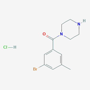 molecular formula C12H16BrClN2O B8035273 (3-Bromo-5-methylphenyl)(piperazin-1-yl)methanone hydrochloride 