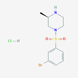 molecular formula C11H16BrClN2O2S B8035315 (R)-1-((3-Bromophenyl)sulfonyl)-3-methylpiperazine hydrochloride 