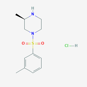 molecular formula C12H19ClN2O2S B8035320 (R)-3-Methyl-1-(m-tolylsulfonyl)piperazine hydrochloride 