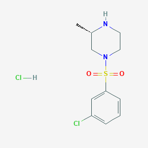 molecular formula C11H16Cl2N2O2S B8035323 (S)-1-((3-Chlorophenyl)sulfonyl)-3-methylpiperazine hydrochloride 