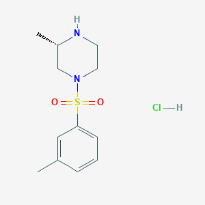 molecular formula C12H19ClN2O2S B8035328 (S)-3-methyl-1-(m-tolylsulfonyl)piperazine hydrochloride 