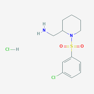 (1-((3-Chlorophenyl)sulfonyl)piperidin-2-yl)methanamine hydrochloride