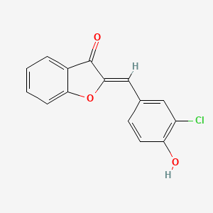 molecular formula C15H9ClO3 B8035416 (2Z)-2-[(3-chloro-4-hydroxyphenyl)methylidene]-1-benzofuran-3-one 