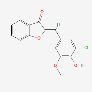 molecular formula C16H11ClO4 B8035423 (2Z)-2-[(3-chloro-4-hydroxy-5-methoxyphenyl)methylidene]-1-benzofuran-3-one 