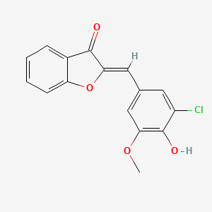 (2Z)-2-[(3-chloro-4-hydroxy-5-methoxyphenyl)methylidene]-1-benzofuran-3-one