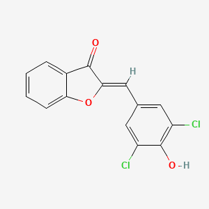 molecular formula C15H8Cl2O3 B8035424 (2Z)-2-[(3,5-dichloro-4-hydroxyphenyl)methylidene]-1-benzofuran-3-one 
