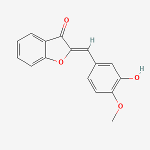 molecular formula C16H12O4 B8035432 (2Z)-2-[(3-hydroxy-4-methoxyphenyl)methylidene]-1-benzofuran-3-one 