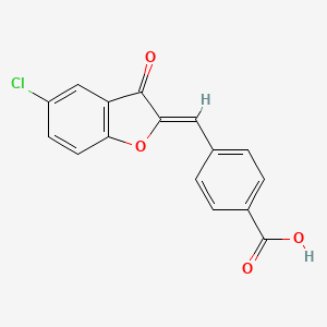 molecular formula C16H9ClO4 B8035444 4-[(Z)-(5-chloro-3-oxo-1-benzofuran-2-ylidene)methyl]benzoic acid 