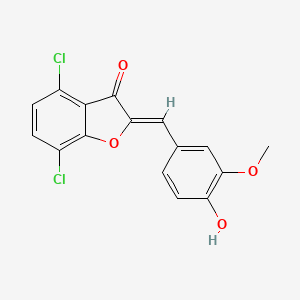 (2Z)-4,7-dichloro-2-[(4-hydroxy-3-methoxyphenyl)methylidene]-1-benzofuran-3-one