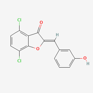 molecular formula C15H8Cl2O3 B8035447 (2Z)-4,7-dichloro-2-[(3-hydroxyphenyl)methylidene]-1-benzofuran-3-one 