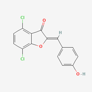 molecular formula C15H8Cl2O3 B8035450 (2Z)-4,7-dichloro-2-[(4-hydroxyphenyl)methylidene]-1-benzofuran-3-one 