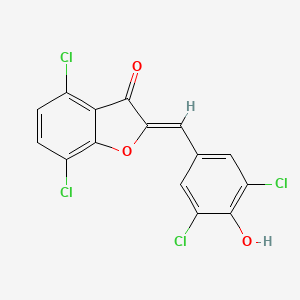 (2Z)-4,7-dichloro-2-[(3,5-dichloro-4-hydroxyphenyl)methylidene]-1-benzofuran-3-one