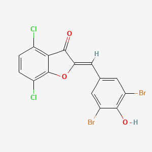 (2Z)-4,7-dichloro-2-[(3,5-dibromo-4-hydroxyphenyl)methylidene]-1-benzofuran-3-one
