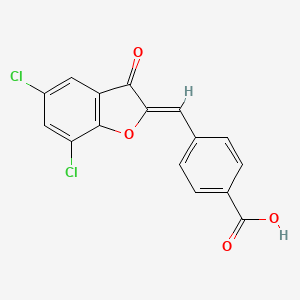 4-[(Z)-(5,7-dichloro-3-oxo-1-benzofuran-2-ylidene)methyl]benzoic acid