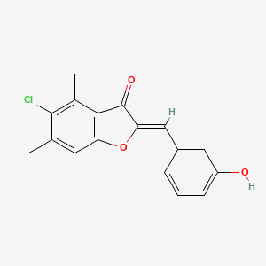 (2Z)-5-chloro-2-[(3-hydroxyphenyl)methylidene]-4,6-dimethyl-1-benzofuran-3-one
