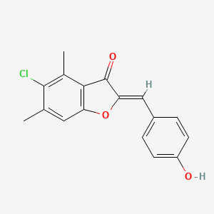 molecular formula C17H13ClO3 B8035489 (2Z)-5-chloro-2-[(4-hydroxyphenyl)methylidene]-4,6-dimethyl-1-benzofuran-3-one 