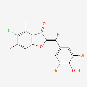 (2Z)-5-chloro-2-[(3,5-dibromo-4-hydroxyphenyl)methylidene]-4,6-dimethyl-1-benzofuran-3-one