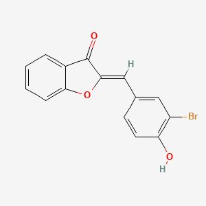 molecular formula C15H9BrO3 B8035502 (2Z)-2-[(3-bromo-4-hydroxyphenyl)methylidene]-1-benzofuran-3-one 