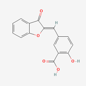 molecular formula C16H10O5 B8035512 2-hydroxy-5-[(Z)-(3-oxo-1-benzofuran-2-ylidene)methyl]benzoic acid 