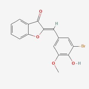 molecular formula C16H11BrO4 B8035515 (2Z)-2-[(3-bromo-4-hydroxy-5-methoxyphenyl)methylidene]-1-benzofuran-3-one 