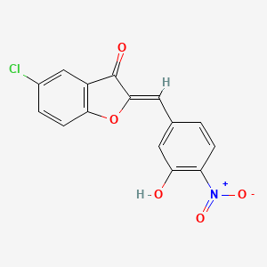 (2Z)-5-chloro-2-[(3-hydroxy-4-nitrophenyl)methylidene]-1-benzofuran-3-one