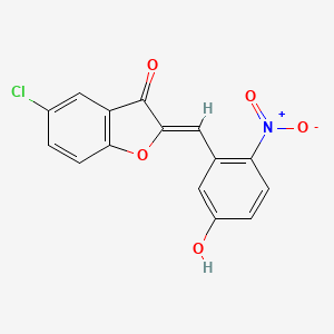 (2Z)-5-chloro-2-[(5-hydroxy-2-nitrophenyl)methylidene]-1-benzofuran-3-one