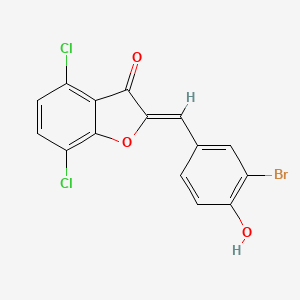 (2Z)-2-[(3-bromo-4-hydroxyphenyl)methylidene]-4,7-dichloro-1-benzofuran-3-one