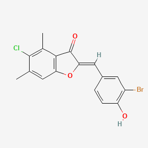 (2Z)-2-[(3-bromo-4-hydroxyphenyl)methylidene]-5-chloro-4,6-dimethyl-1-benzofuran-3-one