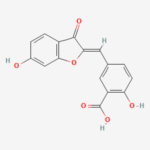 2-Hydroxy-5-{[(2z)-6-hydroxy-3-oxo-2,3-dihydro-1-benzofuran-2-ylidene]methyl}benzoic acid
