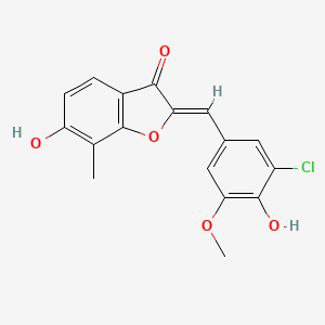 molecular formula C17H13ClO5 B8035612 (2Z)-2-[(3-chloro-4-hydroxy-5-methoxyphenyl)methylidene]-6-hydroxy-7-methyl-1-benzofuran-3-one 