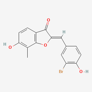molecular formula C16H11BrO4 B8035616 (2Z)-2-[(3-bromo-4-hydroxyphenyl)methylidene]-6-hydroxy-7-methyl-1-benzofuran-3-one 
