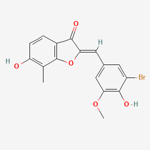 molecular formula C17H13BrO5 B8035617 (2Z)-2-[(3-bromo-4-hydroxy-5-methoxyphenyl)methylidene]-6-hydroxy-7-methyl-1-benzofuran-3-one 
