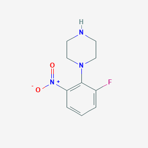 molecular formula C10H12FN3O2 B8035624 (2-Fluoro-6-nitrophenyl)piperazine 