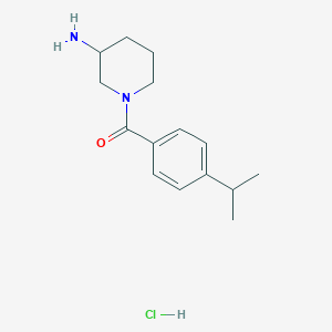 molecular formula C15H23ClN2O B8035635 (3-Aminopiperidin-1-yl)(4-isopropylphenyl)methanone hydrochloride 