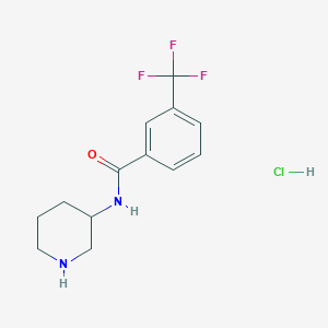 molecular formula C13H16ClF3N2O B8035640 N-(Piperidin-3-yl)-3-(trifluoromethyl)benzamide hydrochloride 
