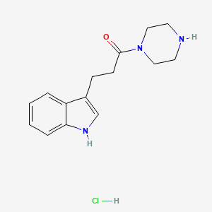 molecular formula C15H20ClN3O B8035646 3-(1H-indol-3-yl)-1-piperazin-1-ylpropan-1-one;hydrochloride 