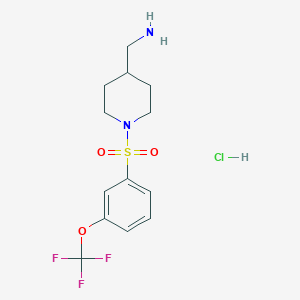 (1-((3-(Trifluoromethoxy)phenyl)sulfonyl)piperidin-4-yl)methanamine hydrochloride