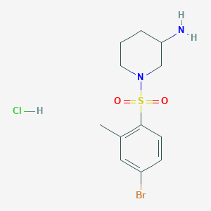 molecular formula C12H18BrClN2O2S B8035692 1-((4-Bromo-2-methylphenyl)sulfonyl)piperidin-3-amine hydrochloride 