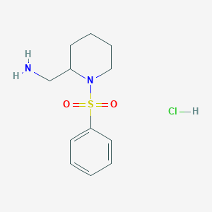 molecular formula C12H19ClN2O2S B8035747 (1-(Phenylsulfonyl)piperidin-2-yl)methanamine hydrochloride 
