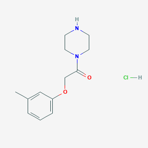 molecular formula C13H19ClN2O2 B8035757 2-(3-Methylphenoxy)-1-piperazin-1-ylethanone;hydrochloride 
