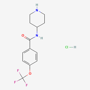 molecular formula C13H16ClF3N2O2 B8035786 N-(Piperidin-4-yl)-4-(trifluoromethoxy)benzamide hydrochloride 