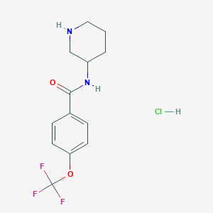 molecular formula C13H16ClF3N2O2 B8035793 N-(Piperidin-3-yl)-4-(trifluoromethoxy)benzamide hydrochloride 