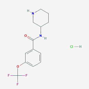 molecular formula C13H16ClF3N2O2 B8035799 N-(Piperidin-3-yl)-3-(trifluoromethoxy)benzamide hydrochloride 
