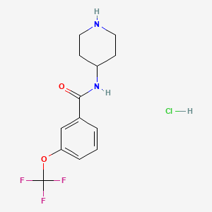 molecular formula C13H16ClF3N2O2 B8035801 N-(Piperidin-4-yl)-3-(trifluoromethoxy)benzamide hydrochloride 
