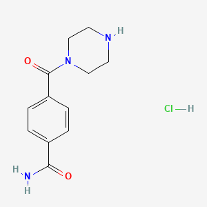 4-(Piperazine-1-carbonyl)benzamide;hydrochloride