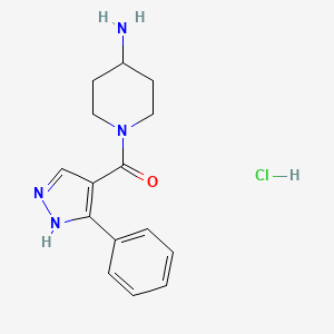 (4-aminopiperidin-1-yl)-(5-phenyl-1H-pyrazol-4-yl)methanone;hydrochloride