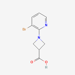 molecular formula C9H9BrN2O2 B8035815 1-(3-Bromopyridin-2-yl)azetidine-3-carboxylic acid 