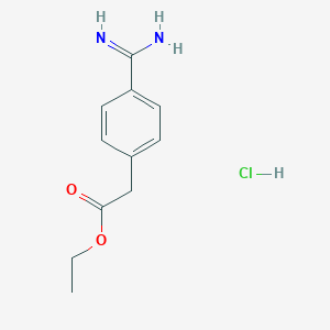 Ethyl 2-(4-carbamimidoylphenyl)acetate;hydrochloride