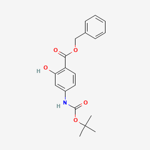 molecular formula C19H21NO5 B8035834 4-(tert-Butoxycarbonylamino)salicylic acid benzyl ester 